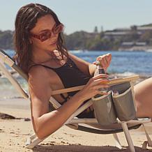 SUNNYLiFE Deluxe Beach Chair in Seagrass Sage with Cooler Pocket