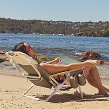 SUNNYLiFE Deluxe Beach Chair in Seagrass Sage with Cooler Pocket