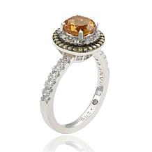 Suzy Levian Round-Cut Citrine, Yellow Sapphire and White Topaz Ring