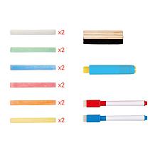 Tabletop Double-Sided Easel with Blackboard and Magnetic Whiteboard