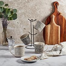 Tabletops Avenue 4-Piece Coffee Mug Set with Tree Rack