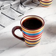 Tabletops Gallery 4-Piece Sedona Stripe Mug Set