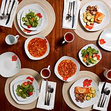 Tabletops Gallery Poppy 16-Piece Dinnerware Set - Service for 4