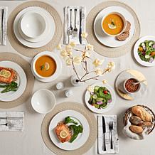 Tabletops Gallery White Lines 12PC Dinnerware Set - Service for 4