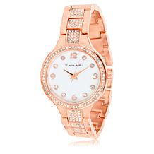 Tahari Rosetone Women's Crystal-Accented Bracelet Watch