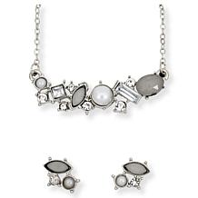 Tahari Two-Tone Women's Crystal Watch and Jewelry Set