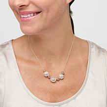 Tanya Moss Elia 2-Tone Butterfly Scroll Station Necklace