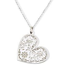 Tanya Moss Papel Picado Sterling Silver Heart Pendant with Chain