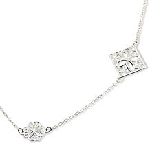 Tanya Moss Sterling Silver Leonora Chain Necklace with Cut-out Designs
