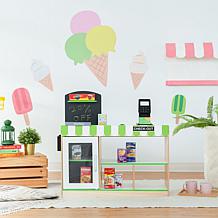 Teamson Kids Cashier Austin Play Market Stand, Green