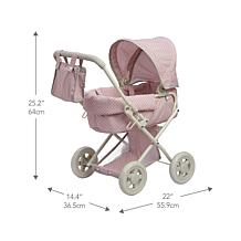 Teamson Kids Olivia's World Polka Dots Princess Doll Deluxe Stroller
