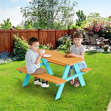 Teamson Kids Outdoor Wood Picnic Table and Chair Set