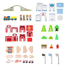 Teamson Kids Preschool Play Lab Country Table Train 85-Piece Set