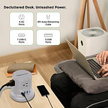 Tech Impressions 8-Device Charging Cube with Retractable Cord
