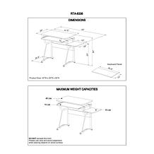 Techni Mobili Compact Computer Desk with Side Shelf and Keyboard Panel
