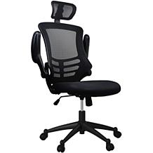 Techni Mobili High-Back Mesh Office Chair with Flip-Up Arms