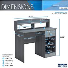 Techni Mobili Modern Office Desk/Hutch