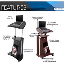 Techni Mobili Sit-to-Stand Adjustable Laptop Pedestal on Wheels