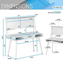 Techni Mobili Study Computer Desk w/Storage & Magnetic Dry Erase Board