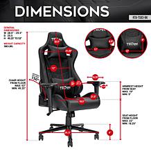Techni Sport TS-83 Ergonomic High Back Racer Gaming Chair - Black