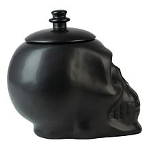 Ten Strawberry Street Matte Black Ceramic Skull Cookie Jar