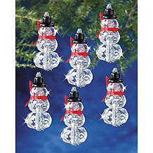 The Beadery Holiday Beaded Ornament Kit - Faceted Elegant Snowmen