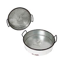 The Gerson Companies Set of 2 Round Nesting Metal Trays