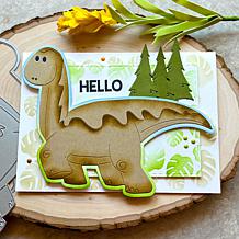 The Stamps of Life 5"x7" Long Neck Dino Shaped Card Fold-it Die Set