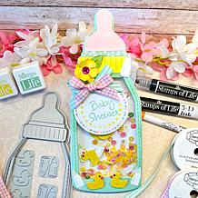 The Stamps of Life Baby Bottle Slimline Shaped Card Fold-it Die Set