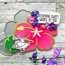 The Stamps of Life Hibiscus A2 Shaped Card Fold-it Die Set