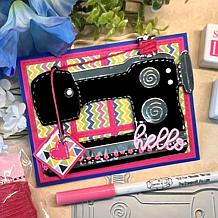 The Stamps of Life Sewing Machine Shaped Card Fold-it Die Set