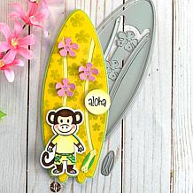 The Stamps of Life Surfboard Slimline Shaped Card Fold-it Die Set