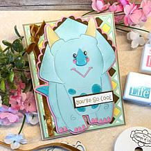 The Stamps of Life Triceratops Shaped Card Fold-it Die Set