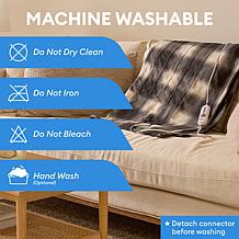 Therahaus by Therapedic Heated Throw - 50x60 Inches, Black Plaid