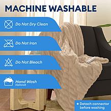 Therahaus Luxe Heated Throw with Faux Fur & Sherpa, 50x70"