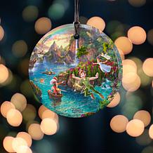 Thomas Kinkade Disney Glass Ornament - Peter Pan (Neverland)
