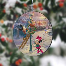Thomas Kinkade Disney Mickey's Victorian Christmas Hanging Glass