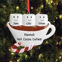 Three Marshmallow & Hot Chocolate Personalized Ornament