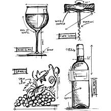 Tim Holtz Cling Stamps 7" x 8.5" - Wine Blueprint