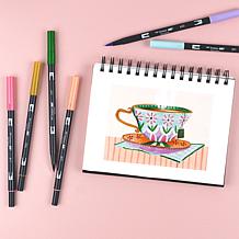 Tombow Dual Brush Pen Art Markers - Teatime Palette 6-Pack