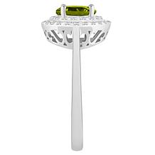 Top Choice Gems 7mm Round Gem and White Topaz Double Halo Ring