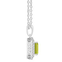 Top Choice Gems 8x6mm Emerald-Cut Gem & White Topaz Pendant with Chain