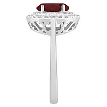 Top Choice Gems 8x6mm Oval Gem and White Topaz Double Halo Ring