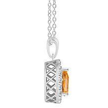 Top Choice Gems 8x6mm Pear Gem and White Topaz Pendant with Chain