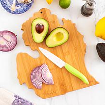 Totally Bamboo Destination Line State-Shaped Cutting Board