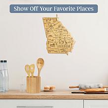 Totally Bamboo XL State Engrave Cutting Board & 6pc Kitchen Set