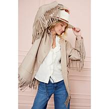 Tower Hill by Christie Brinkley Brushed Faux Melton Jacket with Fringe