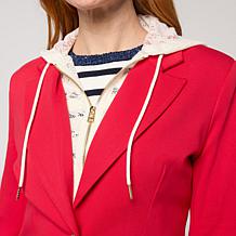 Tower Hill by Christie Brinkley Crochet Zip-Out Dickey Blazer