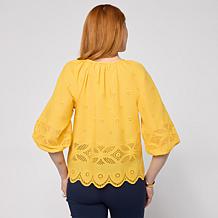 Tower Hill by Christie Brinkley Eyelet Detail Top