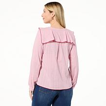 Tower Hill by Christie Brinkley Ruffle Front Blouse